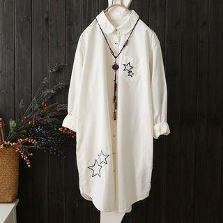 Star Embroidered Long Shirt