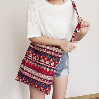 Patterned Canvas Cross Body Bag