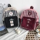 Pig Applique Canvas Backpack