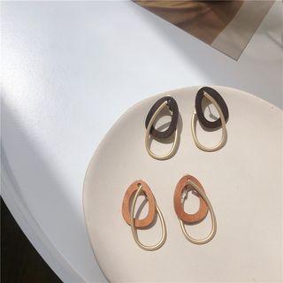 Alloy & Wood Drop Earring