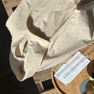 Pocket-detail Zip-up Jacket Beige - One Size