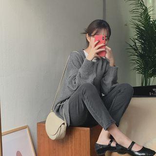V-neck Oversize Woolen Cardigan