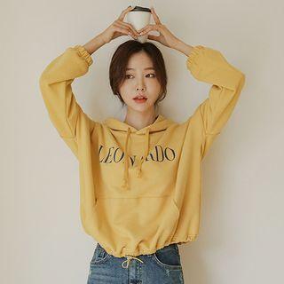 Letter Drawcord-hem Hoodie