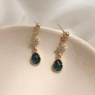 Rhinestone Drop Earring 1 Pair - Am1238 - As Shown In Figure - One Size