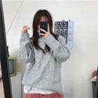 Turtleneck Plain Sweater Gray - One Size