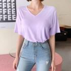 V-neck Basic T-shirt In 10 Colors