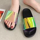 Holographic Slide Sandals