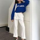Lettering Cropped Pullover / Cropped Drawstring Pants