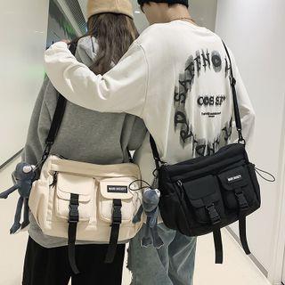 Buckled Check Nylon Crossbody Bag