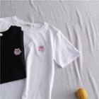 Piggy Embroidered Short-sleeve T-shirt