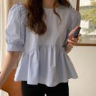 Short-sleeve Plain Flowy Blouse