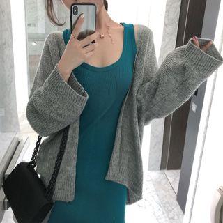 Open Front Cardigan / Knit Tank Dress