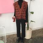 V-neck Crochet Lace Vest