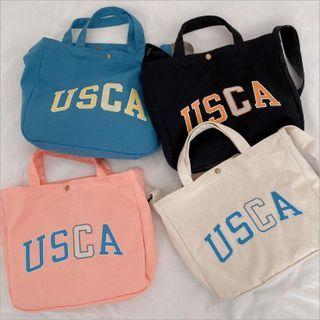 Set: Lettering Canvas Tote Bag + Pin