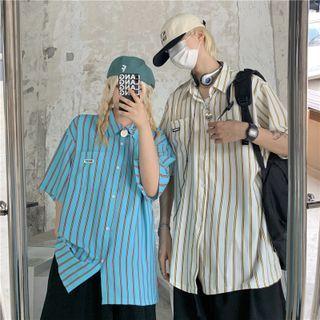 Striped Loose-fit Semi Sleeve Shirt