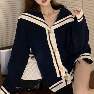 Color Block Oversized Cardigan