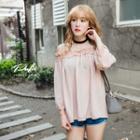 Lace Off-shoulder Chiffon Top