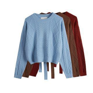 Bow Back Cable Knit Sweater