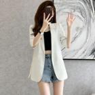 3/4-sleeve Double Breasted Blazer / Dress Pants / Set