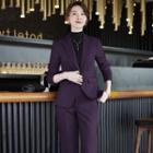 Single-breasted Blazer / Blouse / Straight Leg Dress Pants