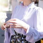 Half-placket Pleat-trim Blouse
