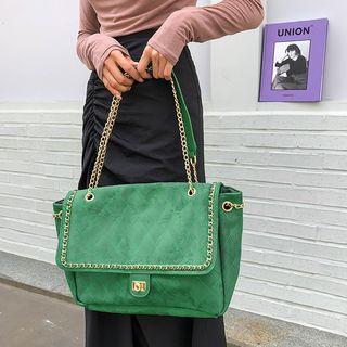 Chain-trim Quilted Shoulder Bag