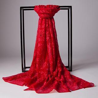 Embroidered Silk Scarf
