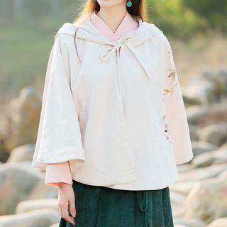 Hooded Printed Cape As Shown In Figure - One Size