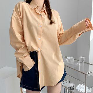 Slit-side Oversize Cotton Shirt