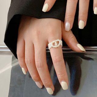 Freshwater Pearl Sterling Silver Ring Silver - One Size