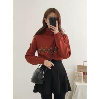Inset Shorts Pleated Faux-suede Miniskirt