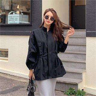 High-neck Flap-pocket Field Jacket