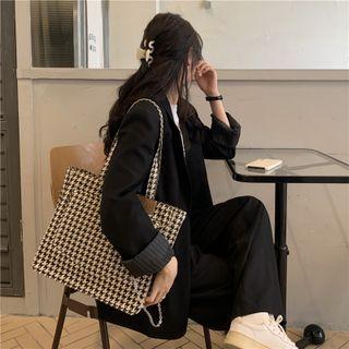 Houndstooth Tote Bag Houndstooth - Black & Almond - One Size