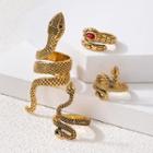 Set Of 4: Snake Ring Set Of 4 - 21115 - Gold - One Size