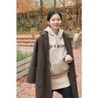 Wool Blend Mac Coat Brown - One Size