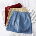 Snakeskin Faux-leather Mini Skirt