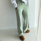 Drawcord Fleece Jogger Sweatpants Mint Green - One Size
