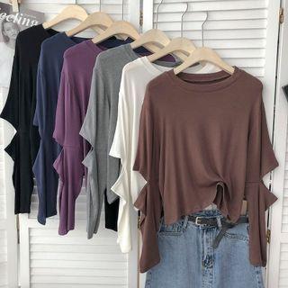 Round-neck Long-sleeve Wide Loose T-shirt