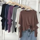 Round-neck Long-sleeve Wide Loose T-shirt