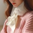 Knit-panel Faux-fur Petit Scarf