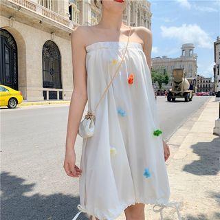 Print Loose-fit Short-sleeve T-shirt / Flower Accent Dress / Plain Skirt