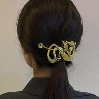 Alloy Dragon Hair Pin Gold - One Size