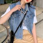 Double-pocket Denim Vest