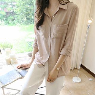Long-sleeve Dual-pocket Shirt