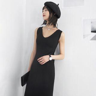 V-neck Knit Tank Dress