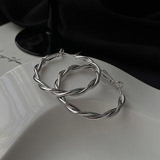 Twisted Hoop Earring 1 Pair - Earring - Silver - One Size