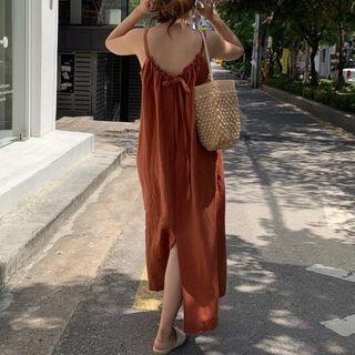 Cutout Tie-back Slit Strappy Dress