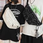 Set: Checkered Sling Bag + Bag Charm