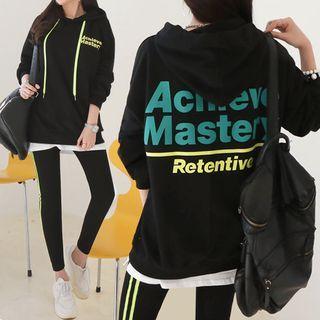 Vivid Color Letter Hoodie
