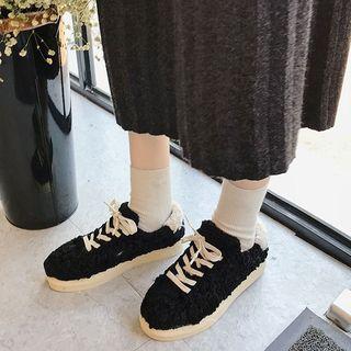 Platform Faux Shearling Sneakers